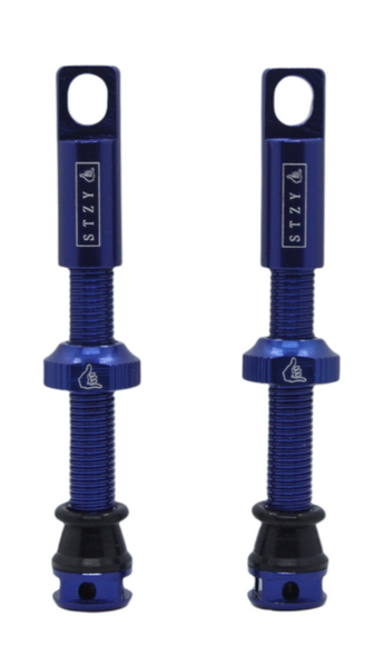 Royal Blue STZY Valves Tubeless Valve set with MK2 Top Cap with built –  STZY Products