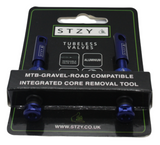 Royal Blue STZY Valves Tubeless Valve set with MK2 Top Cap with built in core remover