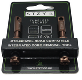 Bronze STZY Valves Tubeless Valve set with MK2 Top Cap with built in core remover 44mm - 60mm