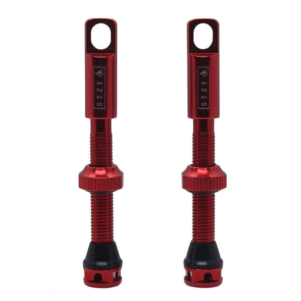 RED STZY Valves Tubeless Valve set with MK2 Top Cap with built in core remover 44-60mm