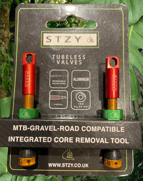 RASTA STZY Valves Tubeless Valve set with MK2 Top Cap with built in core remover 44-60mm